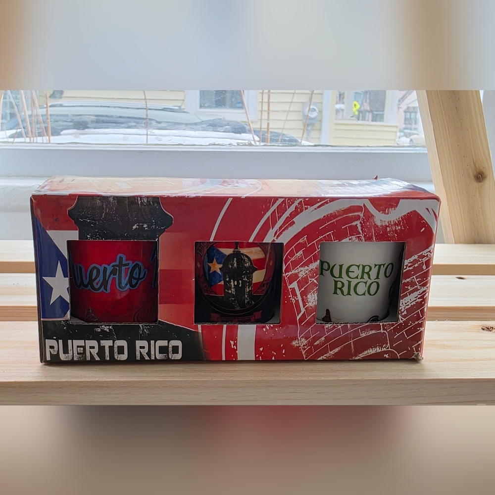 Puerto Rico Ceramic Shot Glass Set - Black, Red, White - Picture 6 of 6